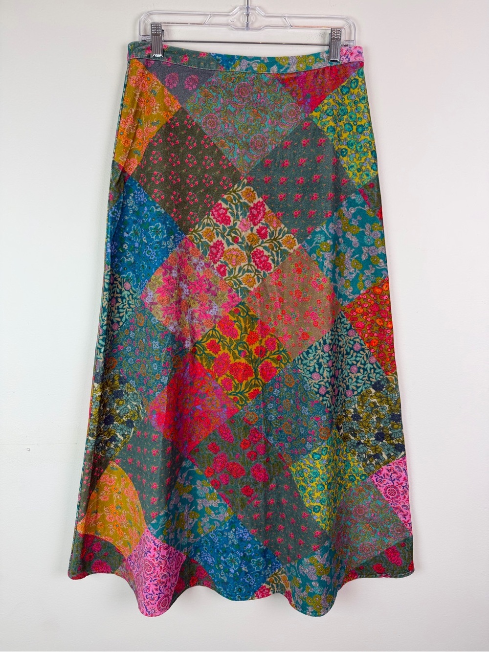 NWT Natural Life Velvet Patchwork Floral Maxi Skirt Size M